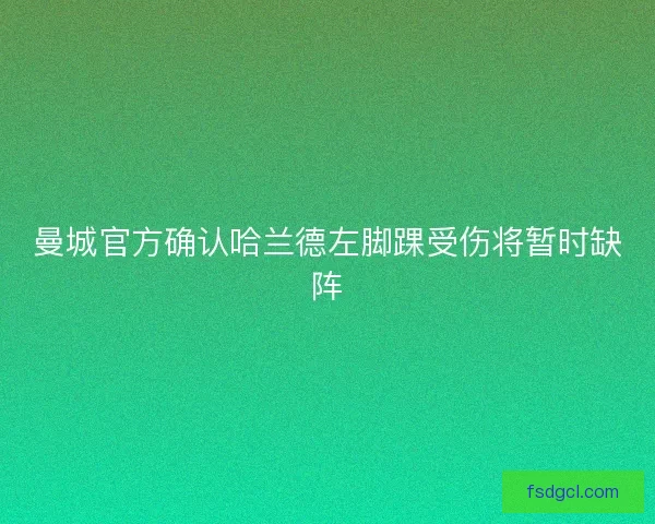 曼城官方确认哈兰德左脚踝受伤将暂时缺阵 曼城官方确认哈兰德左脚踝受伤将暂时缺阵