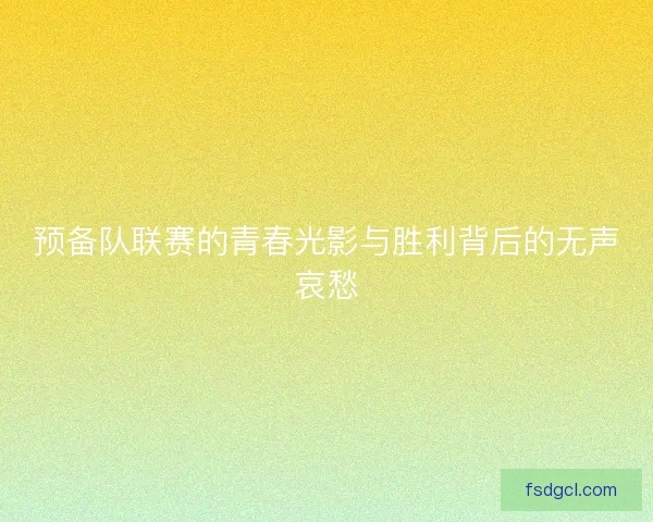 预备队联赛的青春光影与胜利背后的无声哀愁