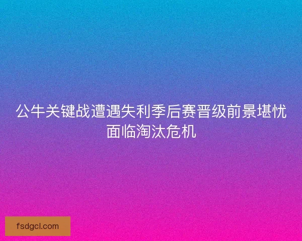公牛关键战遭遇失利季后赛晋级前景堪忧面临淘汰危机
